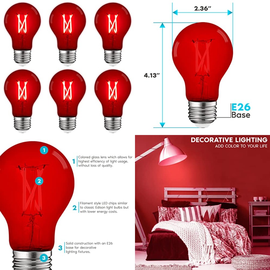 A19 Edison LED Light Bulbs, 4. - огляд і ціна Lighting Decoration Outdoor