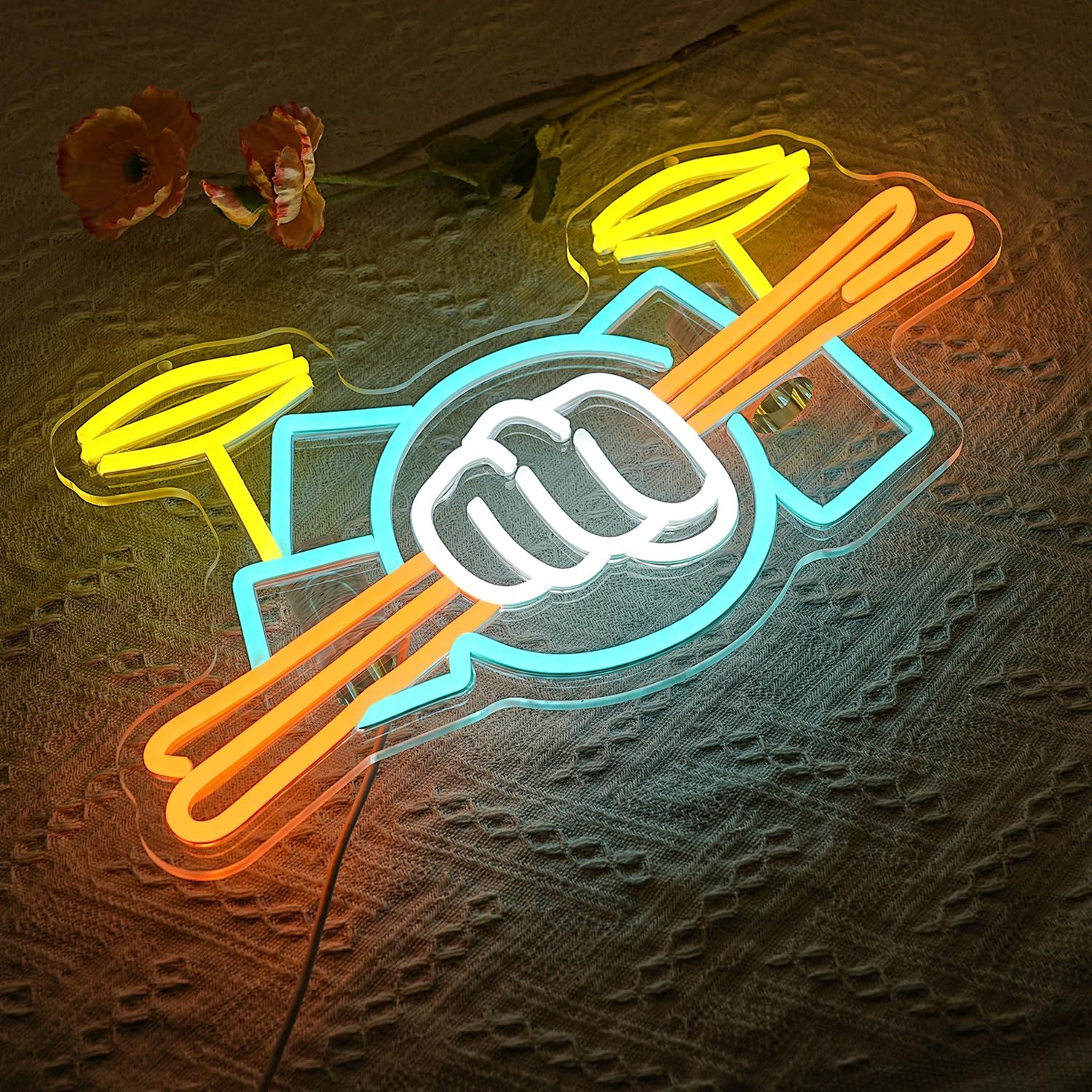 Drum Set Neon Sign USB Powered - огляд і ціна Lighting Decor Items