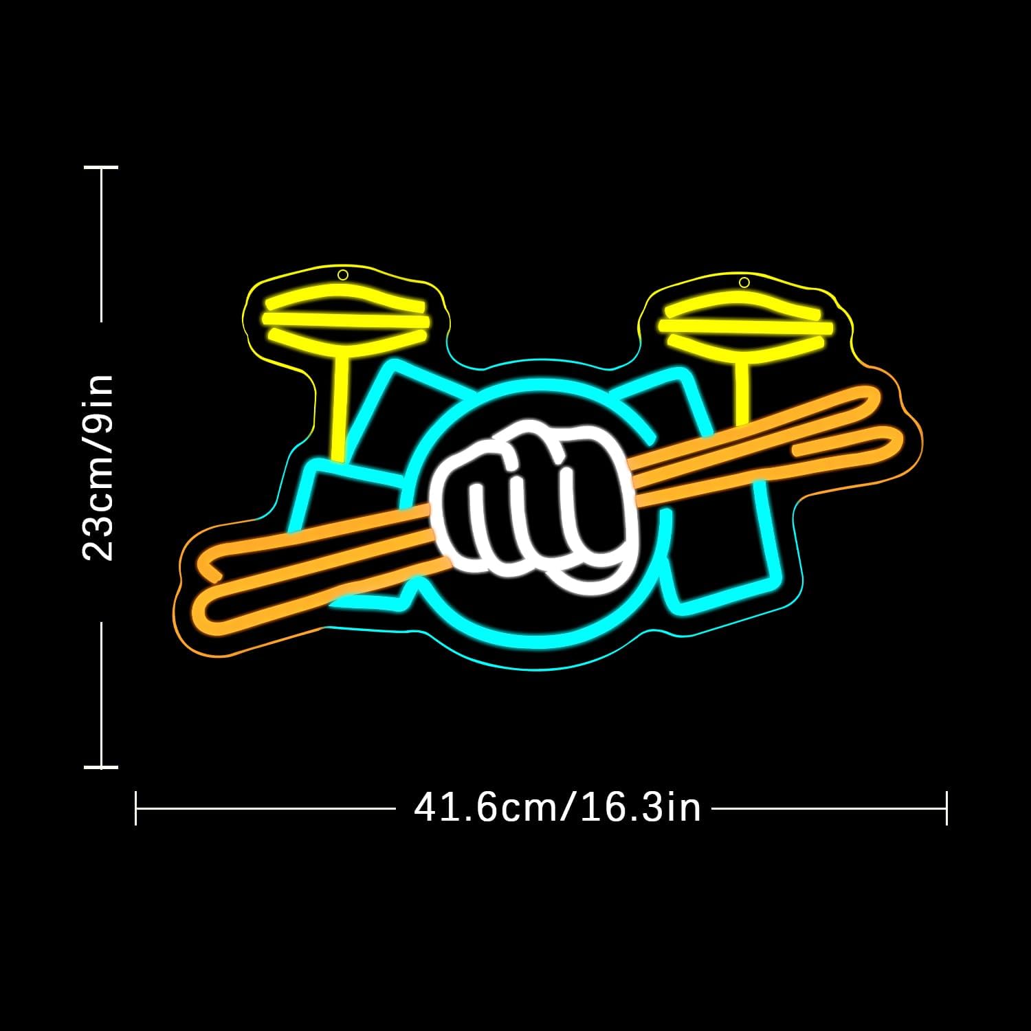 Drum Set Neon Sign USB Powered - огляд і ціна Lighting Decor Items