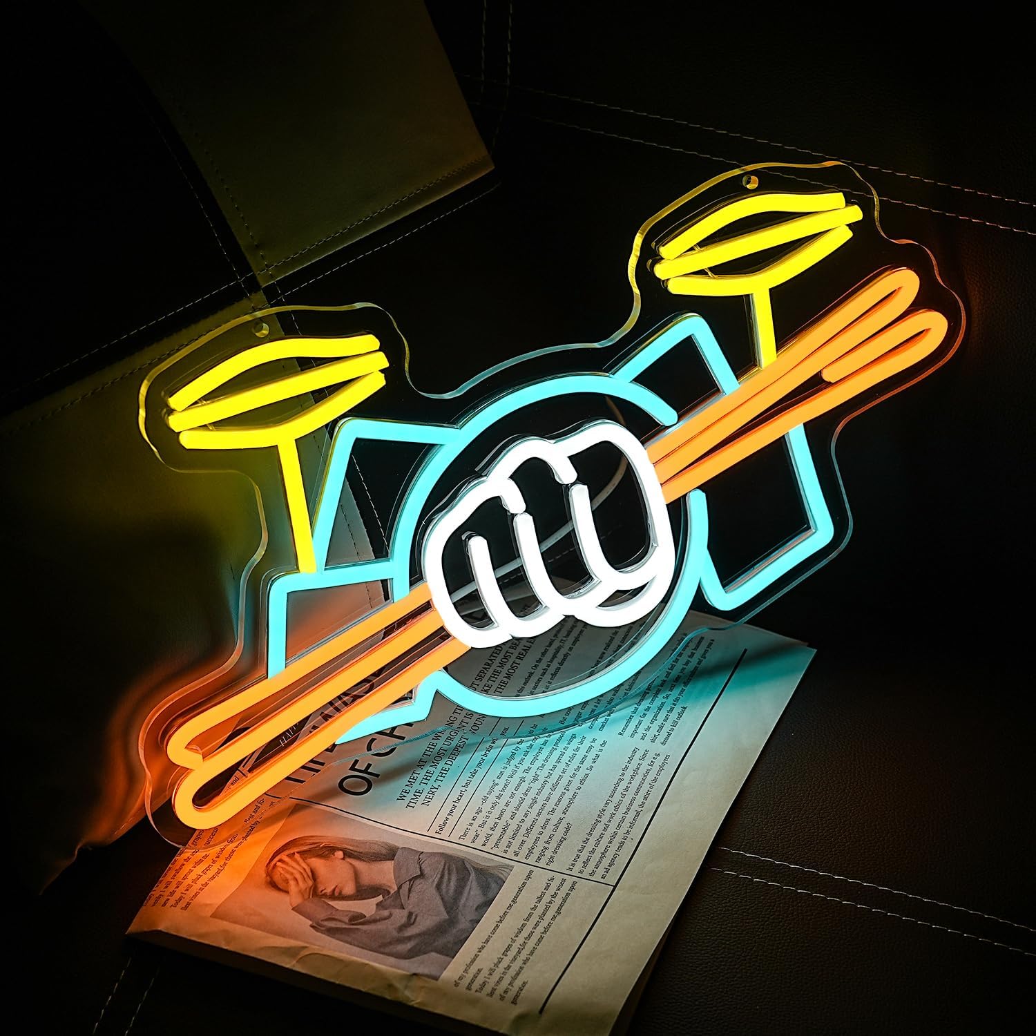 Drum Set Neon Sign USB Powered - огляд і ціна Lighting Decor Items
