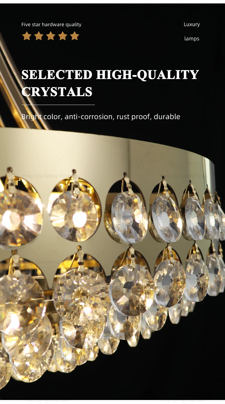 Luxury Gold round Crystal Chan - огляд і ціна Decor Lighting Sales