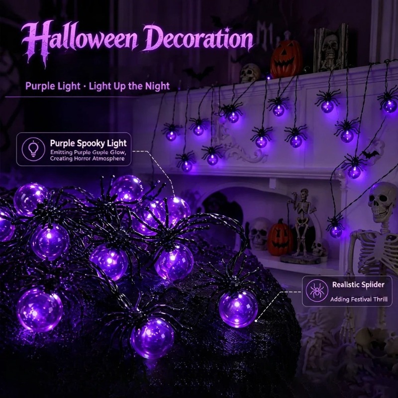 Battery Powered Spider LED Str - огляд і ціна Lighting Decoration Outdoor