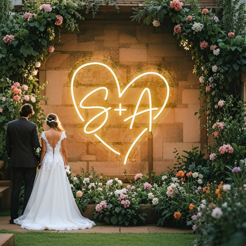 Custom Initials Heart LED Neon - огляд і ціна Lighting Decor Items