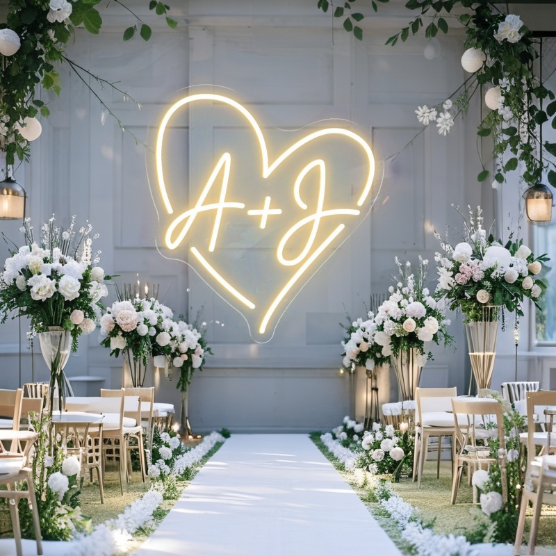 Custom Initials Heart LED Neon - огляд і ціна Lighting Decor Items