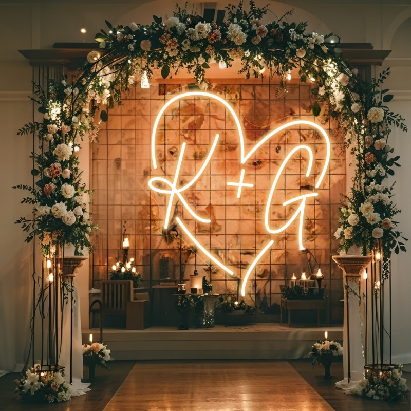 Custom Initials Heart LED Neon - огляд і ціна Lighting Decor Items