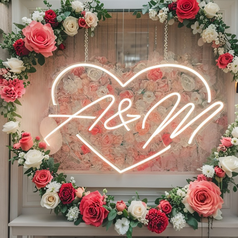 Custom Initials Heart LED Neon - огляд і ціна Lighting Decor Items