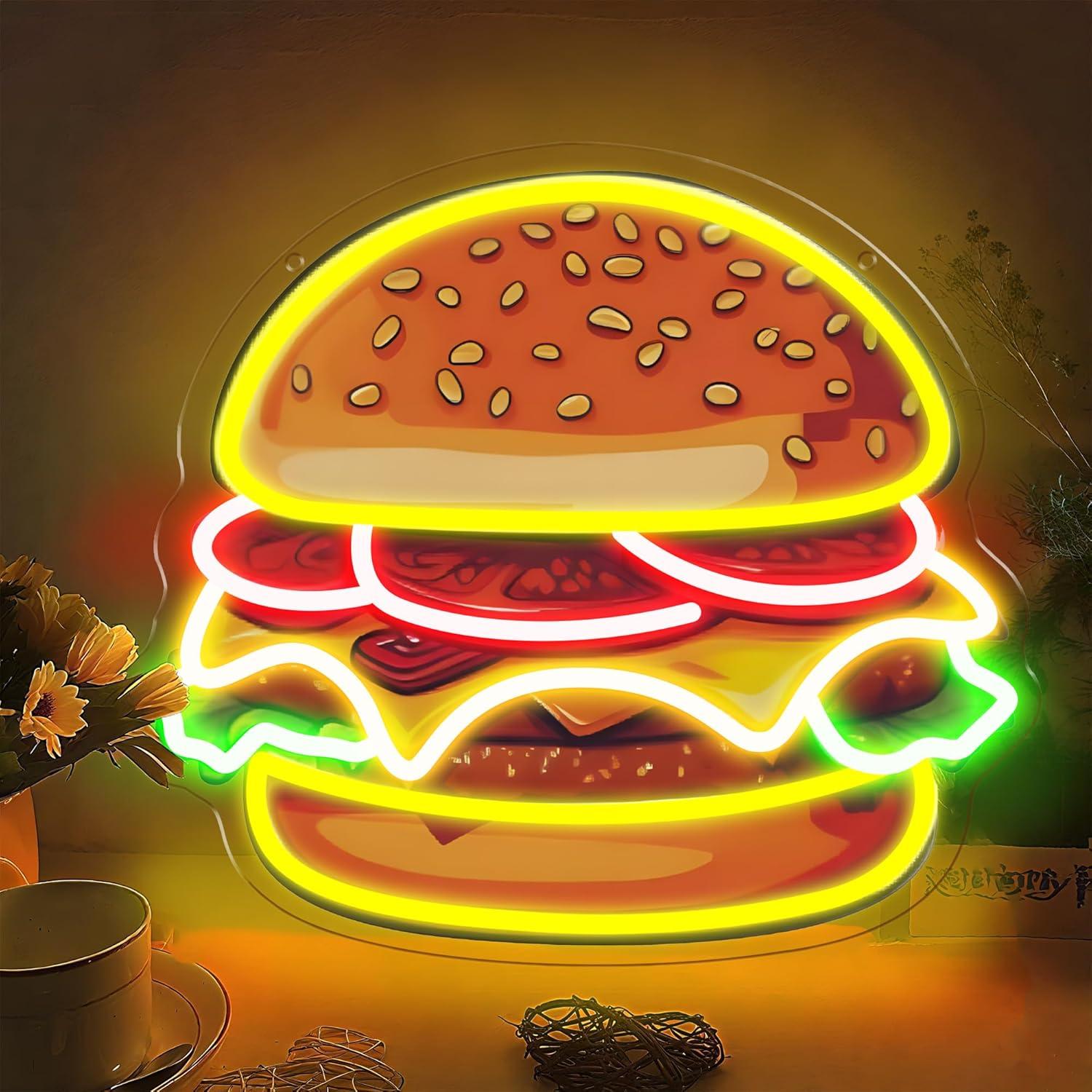 Burger Neon Sign LED Hamburger - огляд і ціна Lighting Decor Items