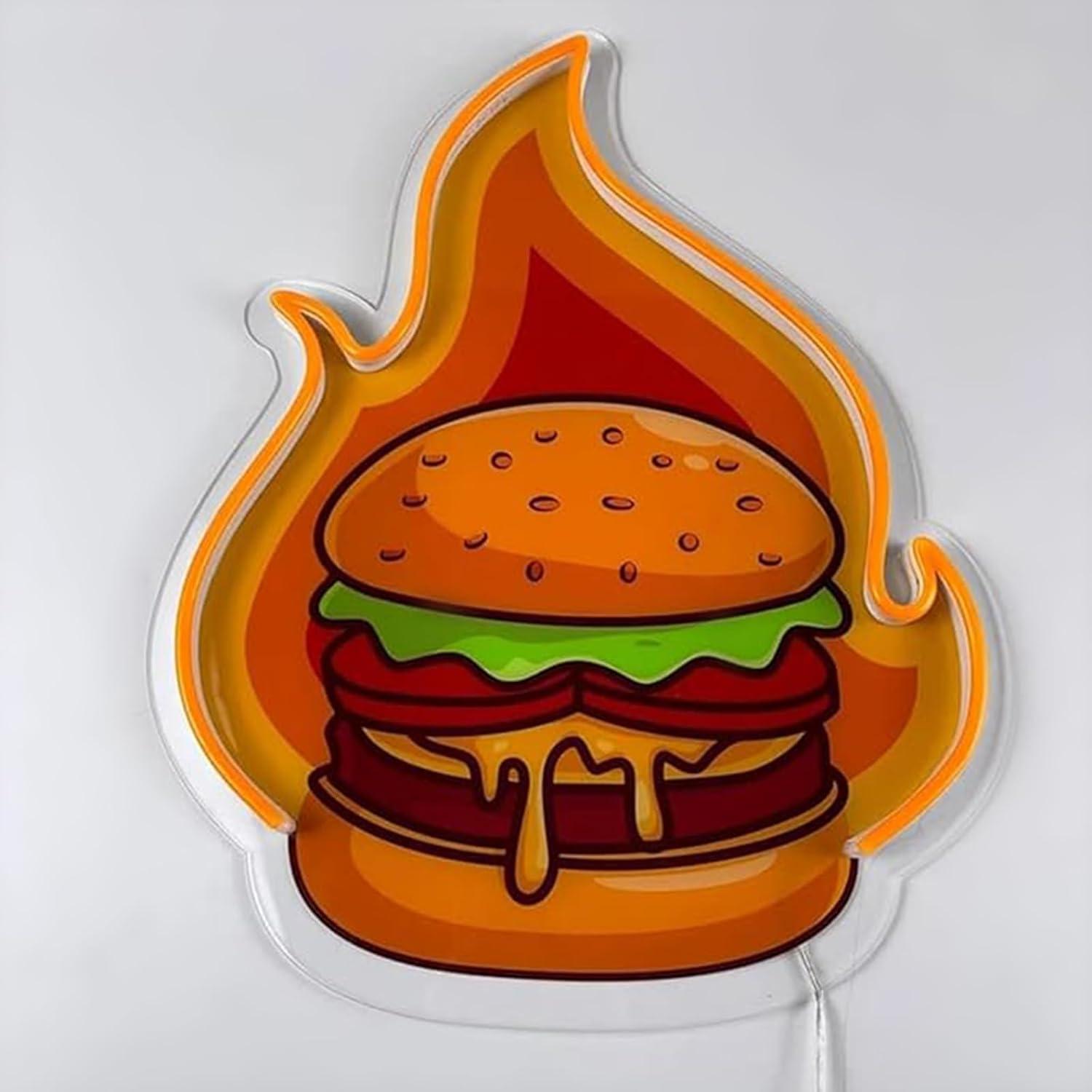 Burger Neon Sign LED Hamburger - огляд і ціна Lighting Decor Items